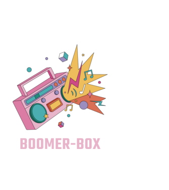 Boomer Box Magnetofon Retro model alb pe tricou