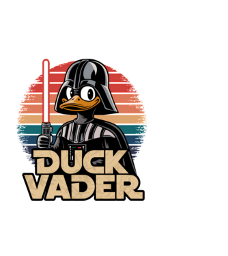 Duck Vader model negru pe tricou