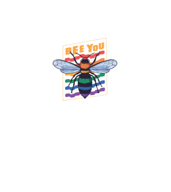 Bee You Pride model negru pe tricou