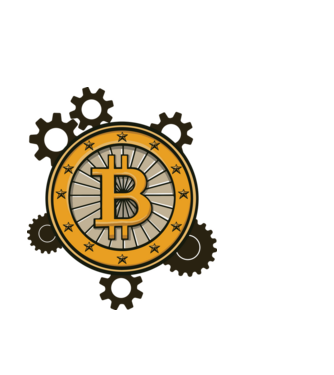 Mecanică Bitcoin model albastru deschis pe tricou