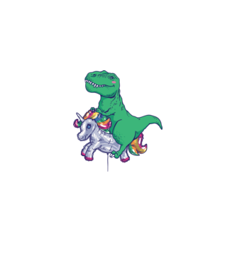 T-rex pe Unicorn balon model roz deschis pe tricou