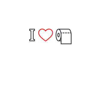 I love hârtie igienică model alb pe tricou