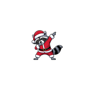 Raton Dab Xmas model alb pe tricou