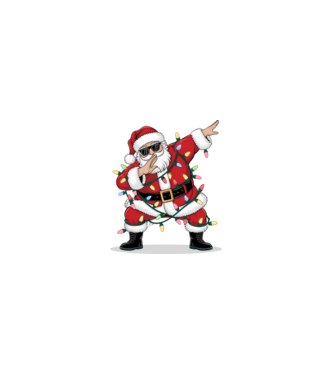 Santa Dab model alb pe tricou