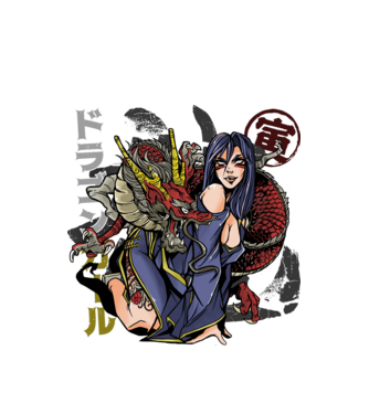 Dragon sexy Anime model alb pe tricou