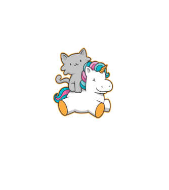 Unicorn Cu pisică model albastru închis pe tricou