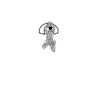 Baschet aruncare la coș model negru pe tricou