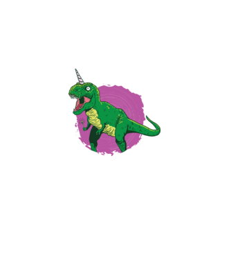 T-rex unicorn model  pe tricou