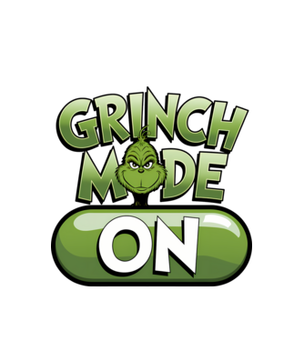 Grinch mode ON model alb pe tricou