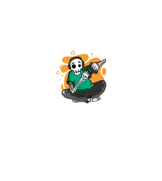 Schelet Gamer model negru pe tricou