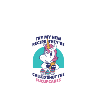 Unicorn Rețetă model alb pe tricou