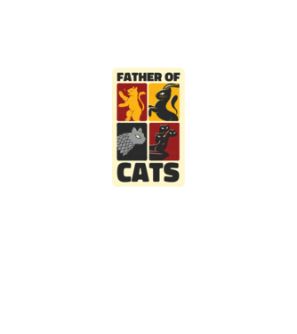 Father of Cats Game of Thrones parodie model negru pe tricou
