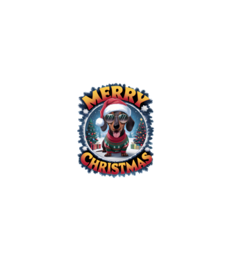 Merry Christmas Teckel model nisipiu pe tricou