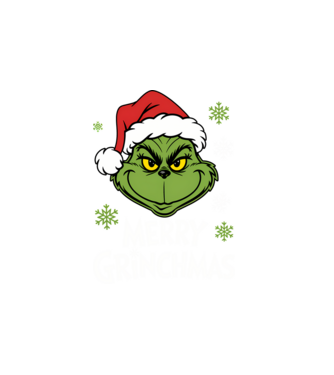 Merry Grinchmas Negru model alb pe tricou