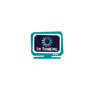 'I''m thinking Mă gândesc' model alb pe tricou
