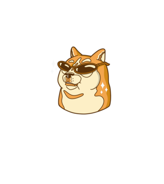 Doge Coin model negru pe tricou