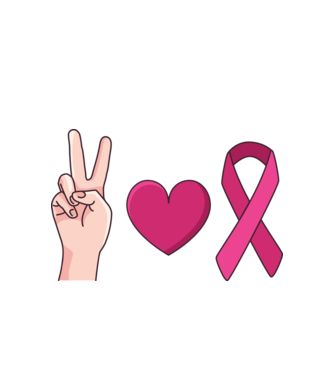 Peace Love lupta împotriva cancerului de sân model alb pe tricou