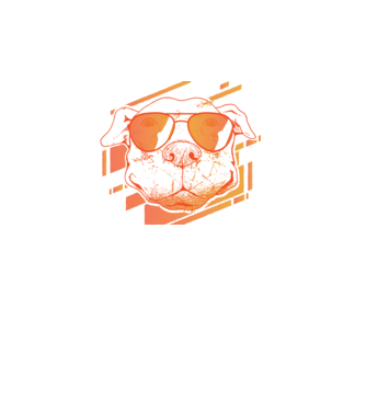 Pitbull Cool în ochelari de soare model alb pe tricou