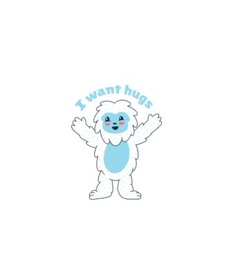 Vreau o îmbrățișare Yeti drăguț model negru pe tricou