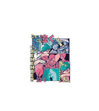 Anime Vaporwave benzi desenate model alb pe tricou