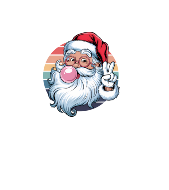 Bubble gum santa model negru pe tricou