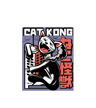 Cat Kong model alb pe tricou