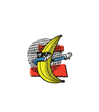 Banană DAB model alb pe tricou