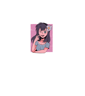 Fată Anime model albastru închis pe tricou
