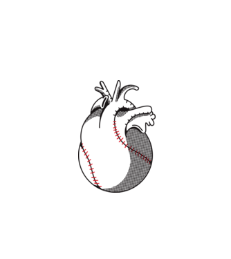 Inimă Baseball model turcoaz pe tricou