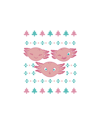 Pulover urât Axolotl model alb pe tricou