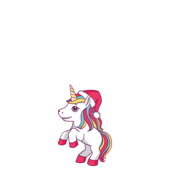 Unicorn de Crăciun model nisipiu pe tricou