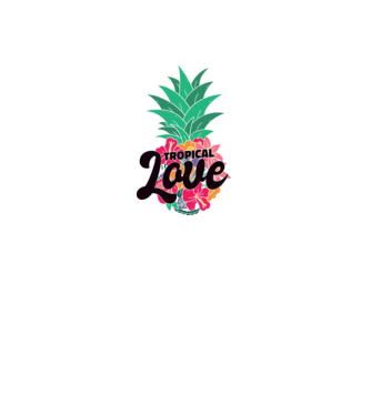 Ananas Tropical Love model alb pe tricou