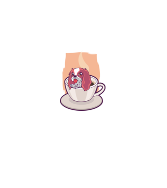 Cafea câine model negru pe tricou
