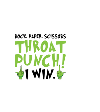 Rock paper scissors - Grinch model alb pe tricou