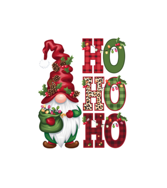 HOHOHO Gnome model alb pe tricou