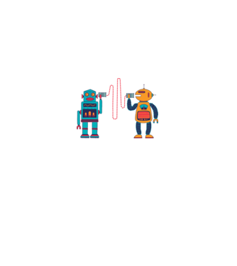 Walkie Talkie Robot model alb pe tricou