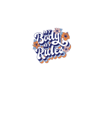 My Body My Rules model alb pe tricou