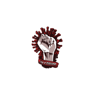 Supraviețuitor Coronavirus model alb pe tricou