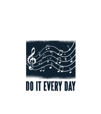 Note muzicale model alb pe tricou