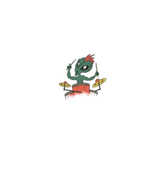 Alien baterist model negru pe tricou