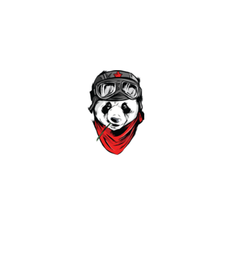 Panda Gerilla model negru pe tricou