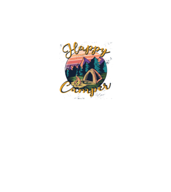 Happy Camper tricou camping model gri pe tricou