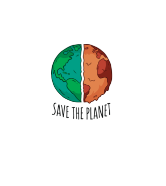 Salvați planeta model alb pe tricou
