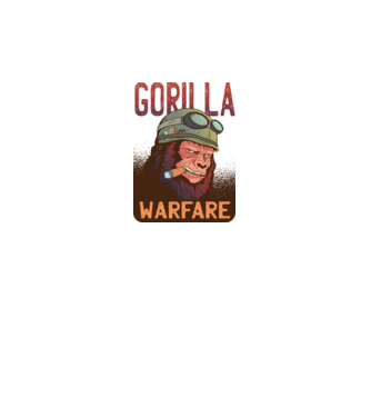 Gorilla Warfare model alb pe tricou