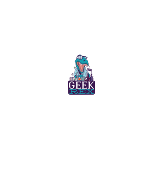 Geek Rex dinozaur tricou model negru pe tricou