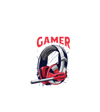 Căști Gamer model alb pe tricou