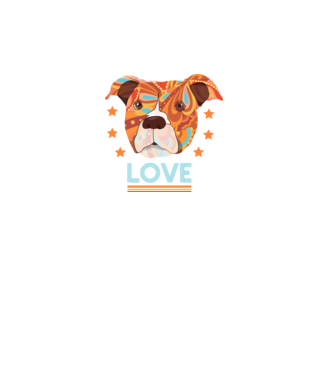 Dragoste Pitbull model turcoaz pe tricou