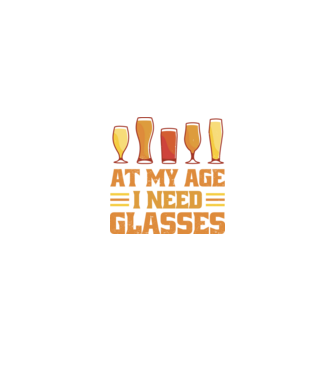 At my age i need glasses model negru pe tricou