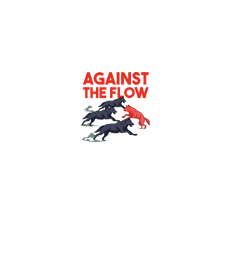 Against the flow - Împotriva curentului model alb pe tricou