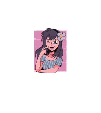 Fată Anime model mov pe tricou
